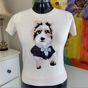 NEW🐶 FRENCH CONNECTION yorkie terrier dog knit top women S
